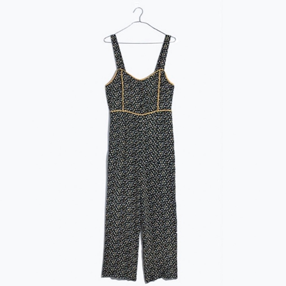 Madewell NWT Black and White Playground Button-Front Wide-Leg Jumpsuit 10